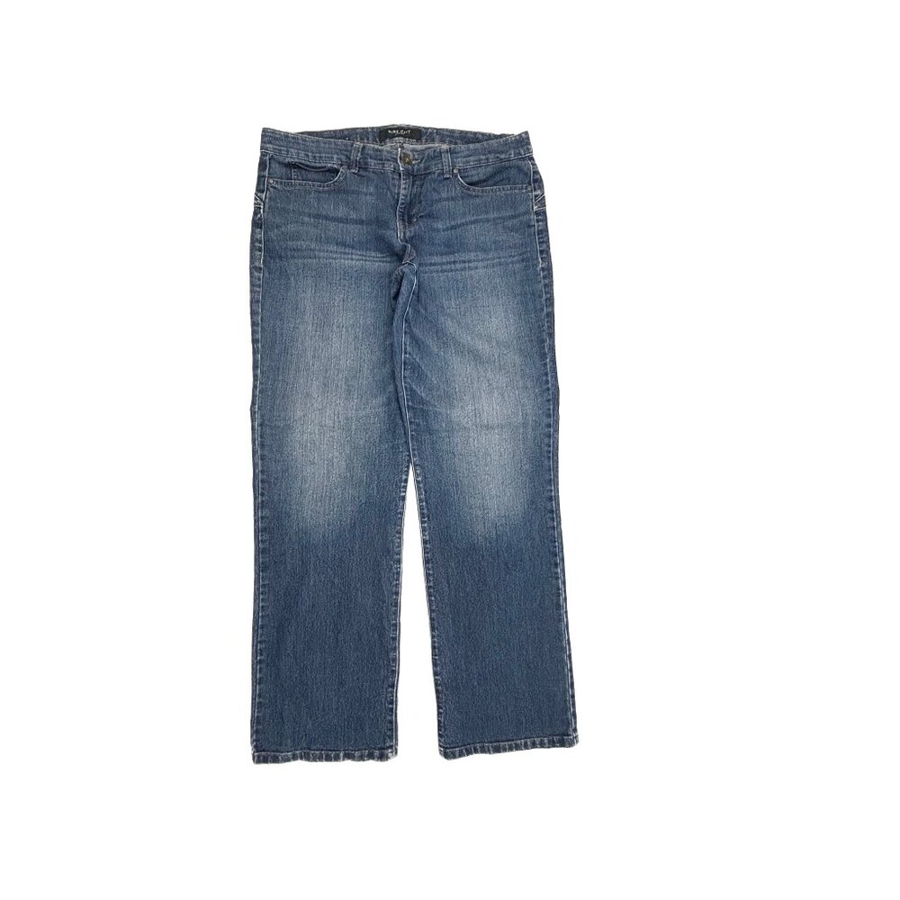 Nine West Relaxed Straight Women's size 12 Dark Wash Blue Denim Jeans‎
